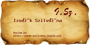 Izsák Szilvána névjegykártya